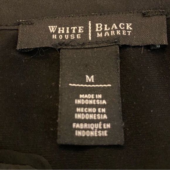 White House Black Market Black Tan Ruffled Tank Top Size Medium - Picture 2 of 9